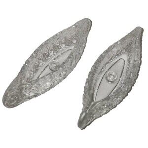 Vintage GLASS DAISY & BUTTON CANOE Clear Ashtrays 1960s Production Unmarked